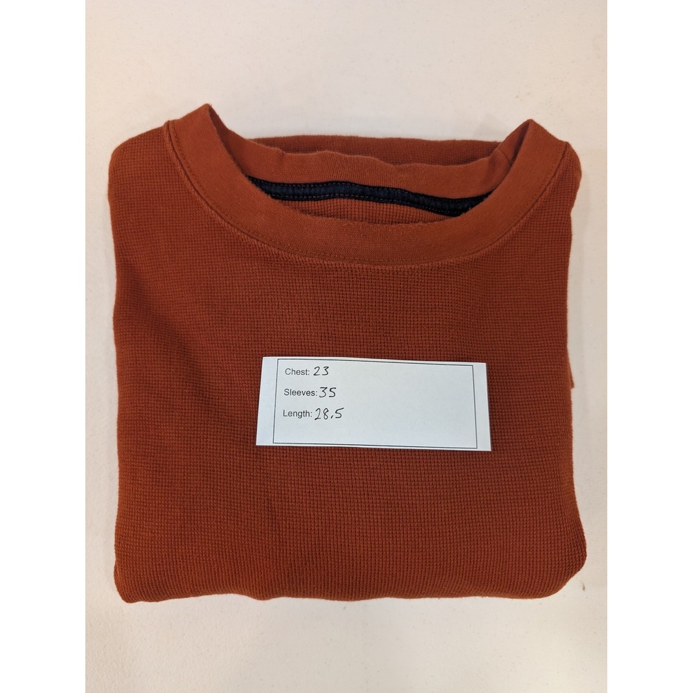 Mens Smiths Workwear XL Rust Long Sleeve Waffle Knit Thermal Crewneck Shirt - Picture 5 of 5